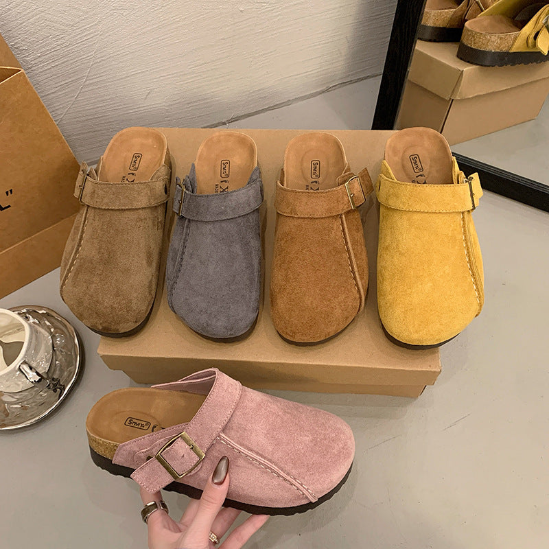 Women's Thick Bottom Increased Toe Cap Semi Slippers