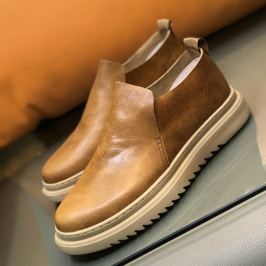 Men's Genuine Retro Polished Slip-on Thin Breathable Loafers