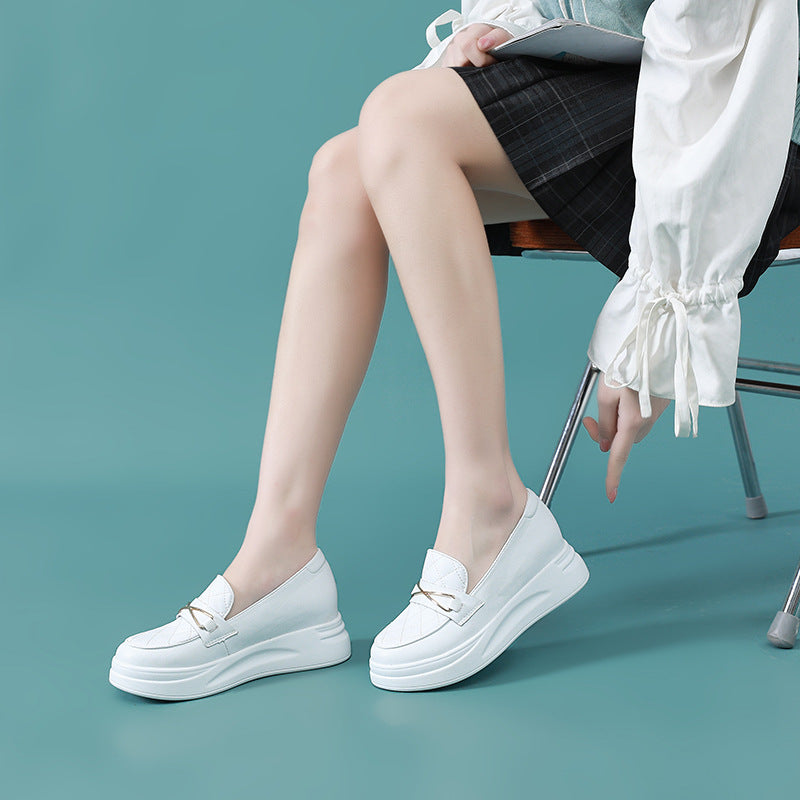 Women's Spring Invisible Elevated Genuine Mary Jane Small Nurse Women's Casual Shoes