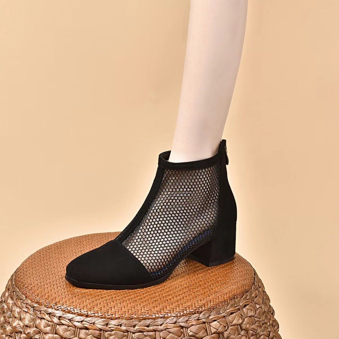 Women's Mesh Short Summer Mid Round Toe Women's Shoes