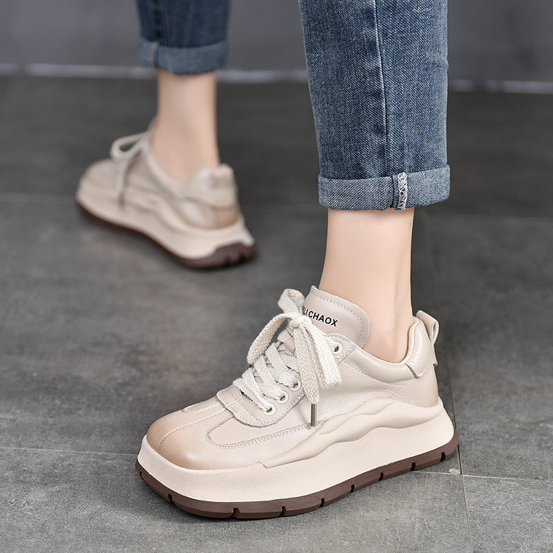 Women's Price Square Toe Laces Thick Bottom Casual Shoes