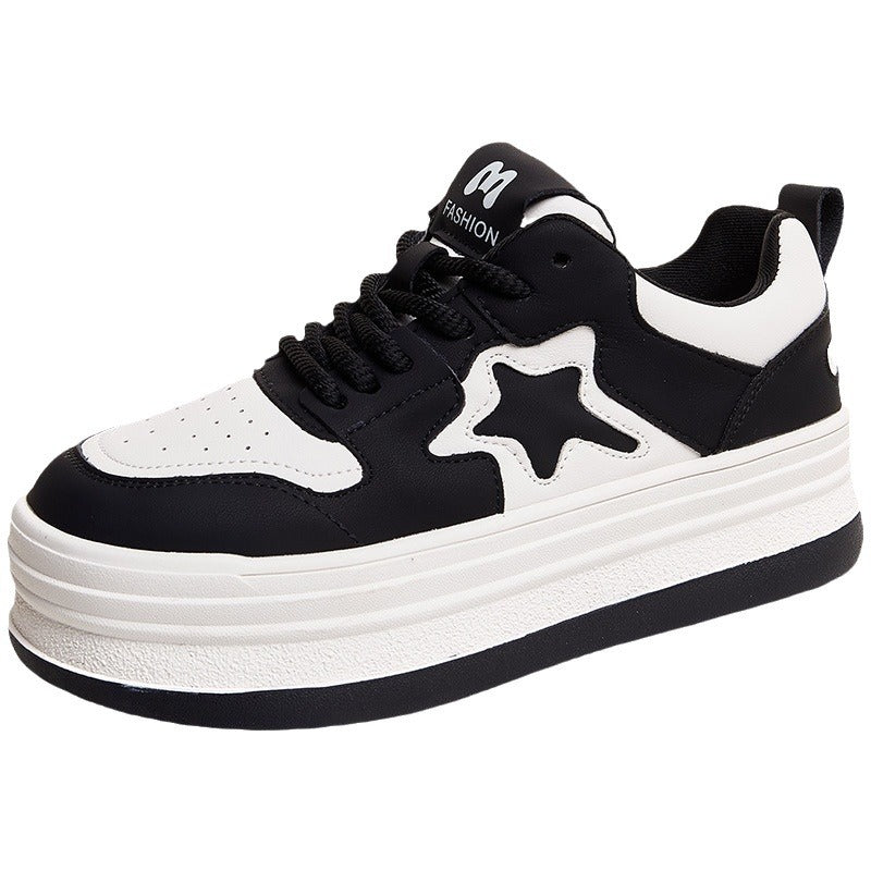Women's Platform White Versatile Korean Style Genuine Casual Shoes