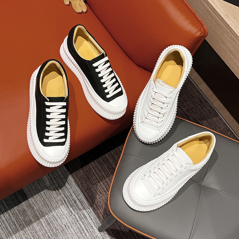 Women's Biscuit Shape Platform White Leisure Muffin Height Increasing Women's Casual Shoes