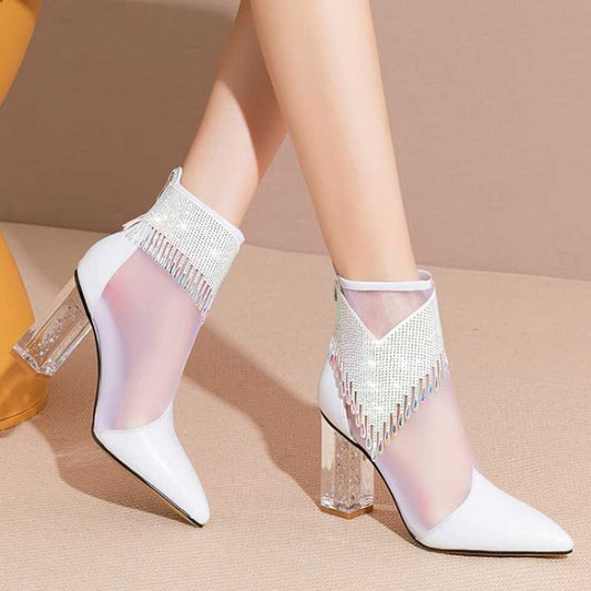Women's Fashionable Autumn Fashion Soft Handmade Mesh Heels