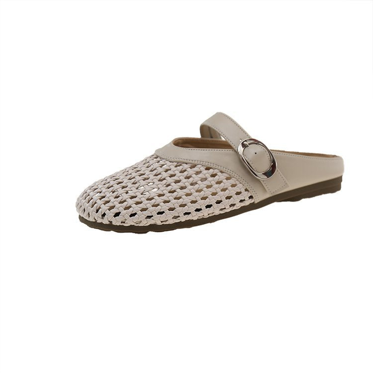 Women's Flat French Closed Toe Half For Sandals