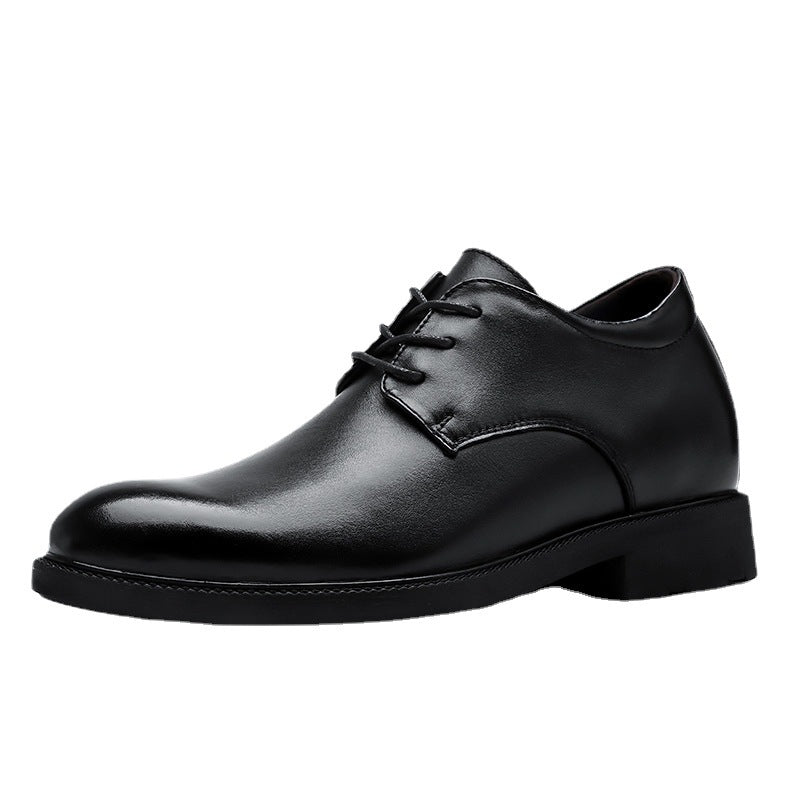 Men's Invisible Inner Height Increasing Formal Wear British Plus Size Cowhide Men's Shoes