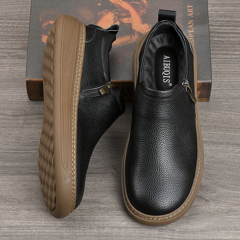 Men's Fashion Retro British Style Soft Men's Casual Leather Shoes
