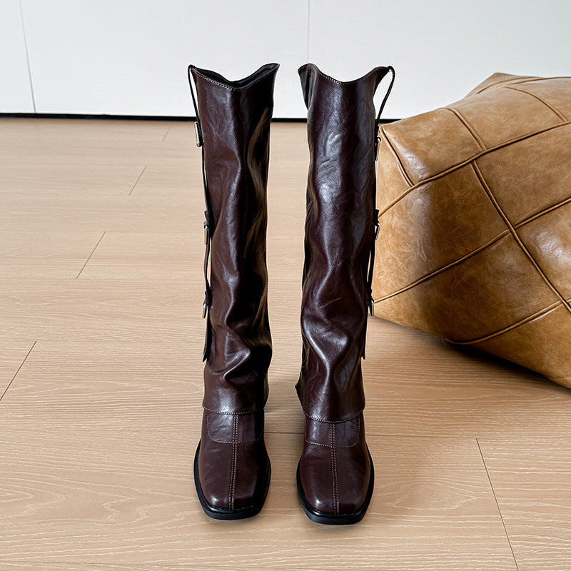 Toe Pile Style High Pants Tube Boots