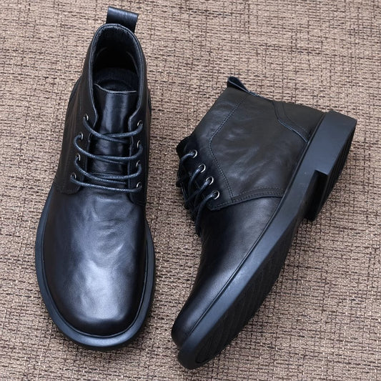 Men's Genuine Business Autumn Martin Thick Bottom Leather Shoes