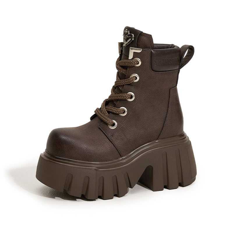 Platform Martin Female Small Man Inner Height Increasing Boots