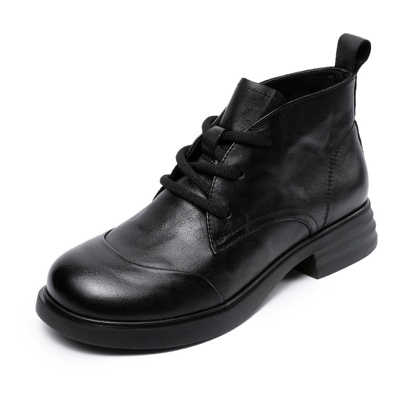 Women's Beautiful Original Color Short Martin Round Toe Light Luxury Boots