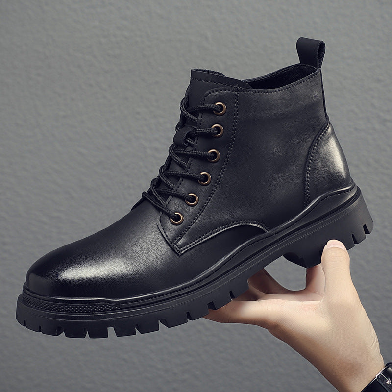 Men's British Korean Martin Black Working Wear Boots