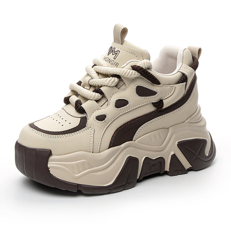 Women's Heightened Daddy Autumn Platform Lightweight Height Increasing Women's Casual Shoes