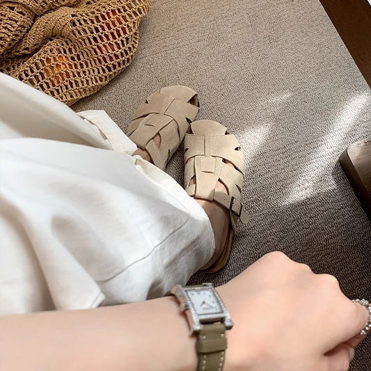 Women's Wearing Doctrine Authentic Hollow Out Thick Sandals