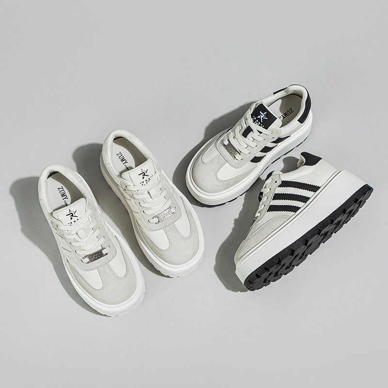 Women's German Training Spring White Small Skate Casual Shoes