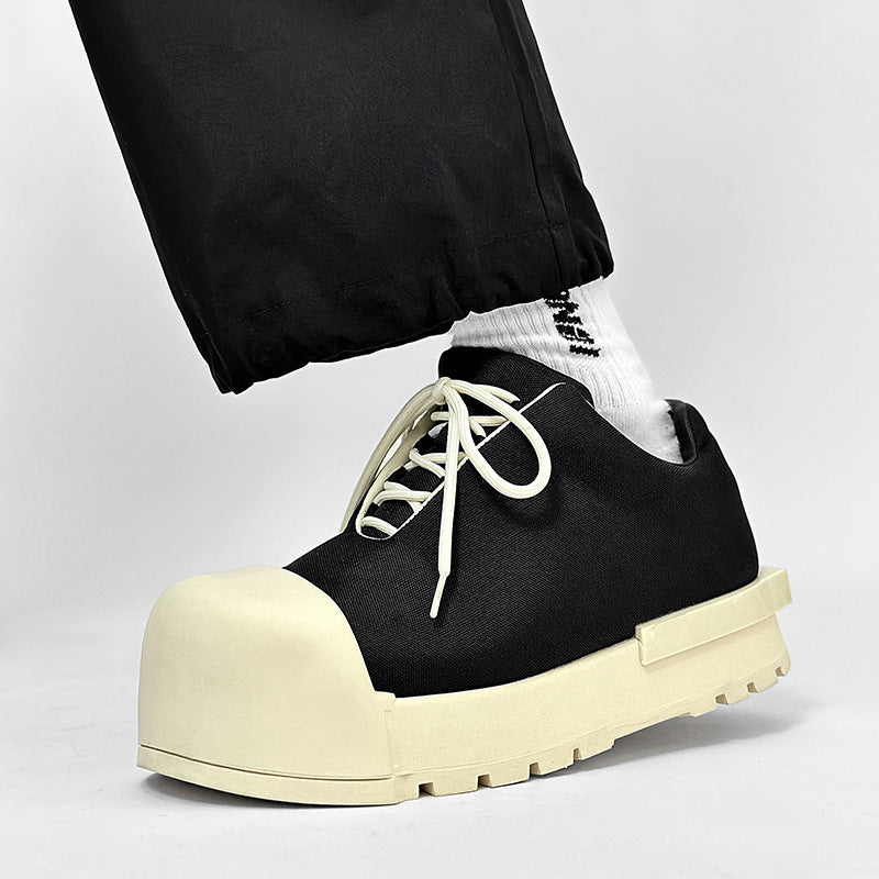 Men's Goods Niche Design Mickey Big Head Genuine Platform White Fashionable Men's Casual Shoes