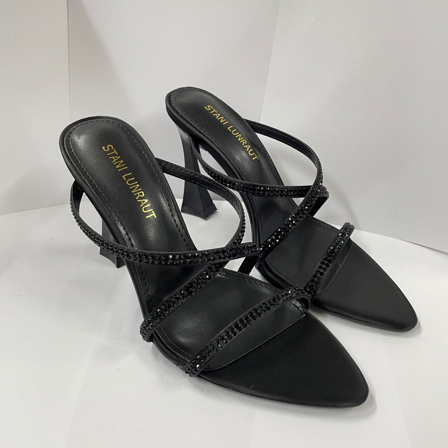 Women's Like Woman High Cross Strap Rhinestone Heels