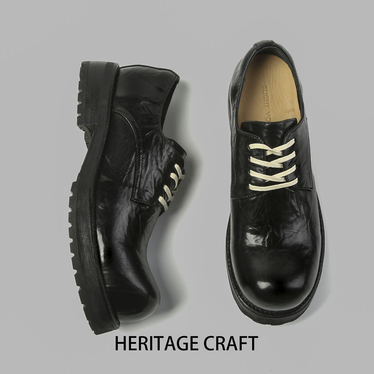 Men's Low Top Korean Big Head Genuine Fashion British Style Retro Men's Casual Leather Shoes