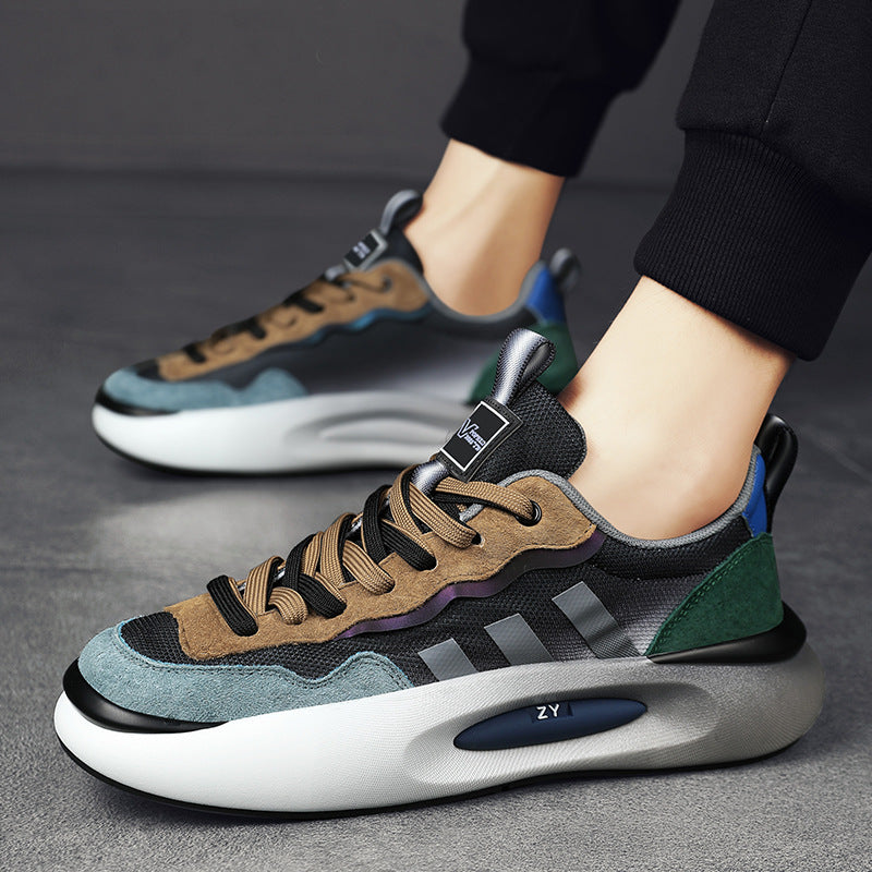 Men's Mesh Breathable Platform Fashion Genuine Sports Sneakers