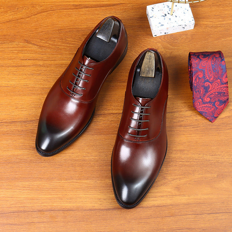 Men's Formal Genuine England Style Pointed Business Leather Shoes