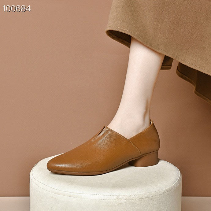 Women's Style Ankle Autumn Stiletto Skirt Genuine Nude High Deep Mouth Heels