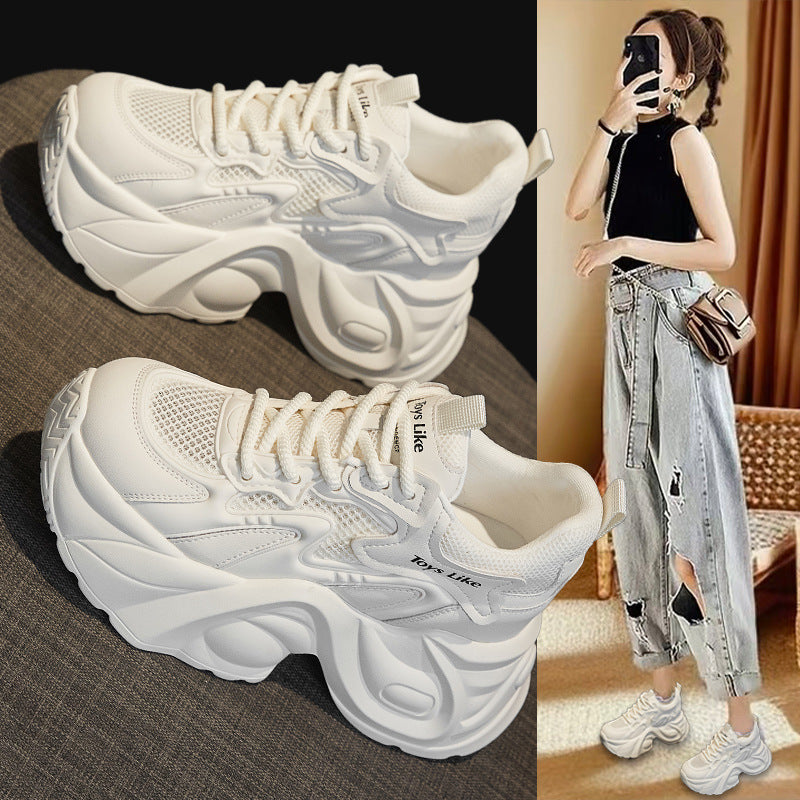 Women's Breathable Mesh Autumn Dad Platform Height Casual Shoes