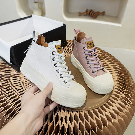 Women's Korean Style Versatile Back Double Zipper Sneakers