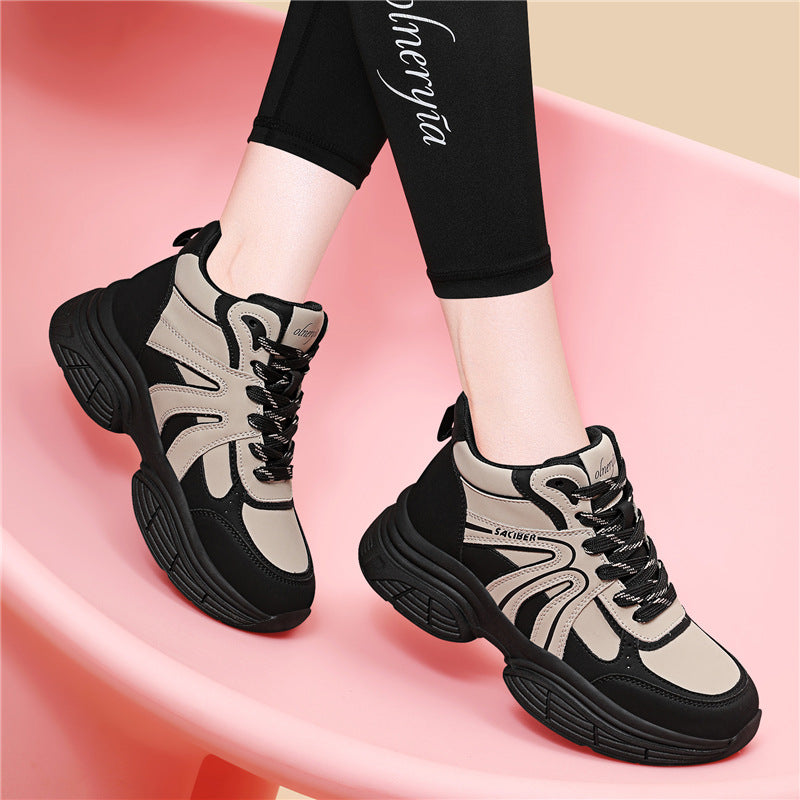 Women's Platform Dad Fashion Fleece-lined Portable Women's Sports Shoes