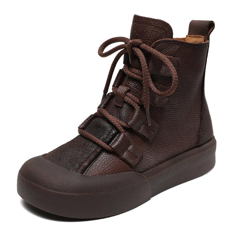 Genuine Handmade Retro Roman Thick Bottom Flat Martens Boots
