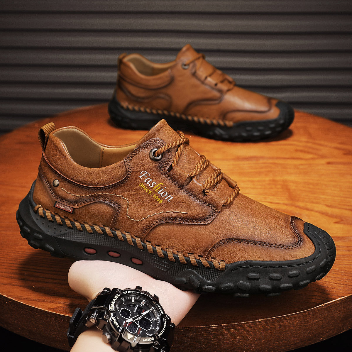 Men's Handmade Stitching Outdoor Slip-on Flat Low Loafers