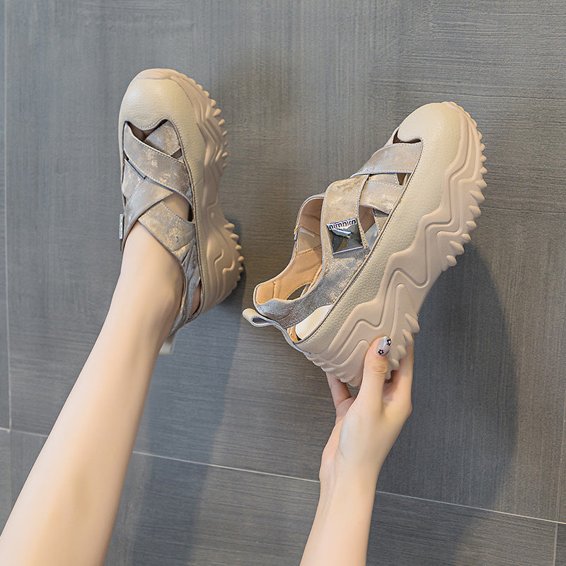 Women's Summer Closed Toe Hollow Platform Fashion Sandals