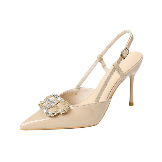 Women's Pointed Toe French Style Back Empty Beautiful Heels