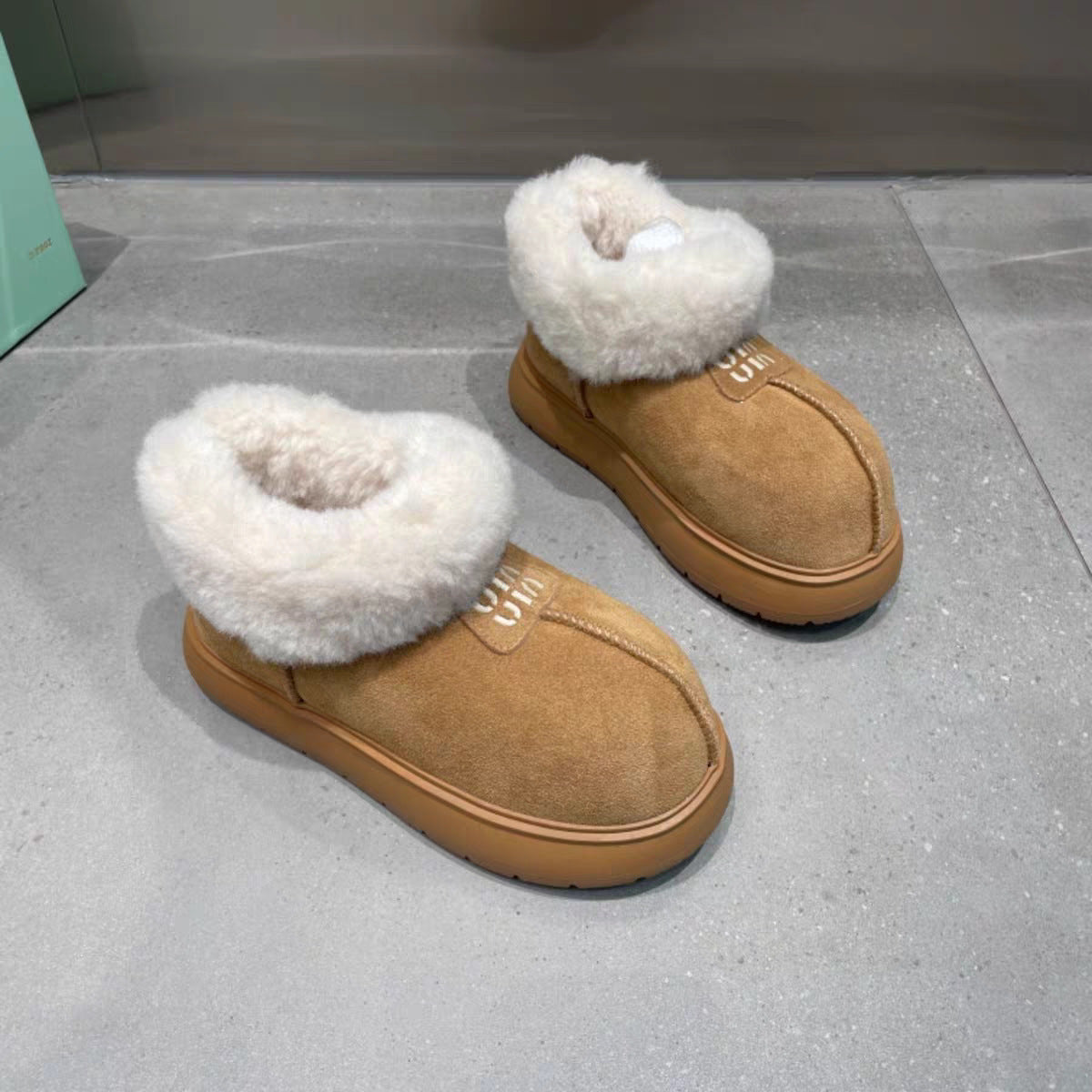 Women's Big Head Cute Thick Bottom Fleece-lined Snow Boots