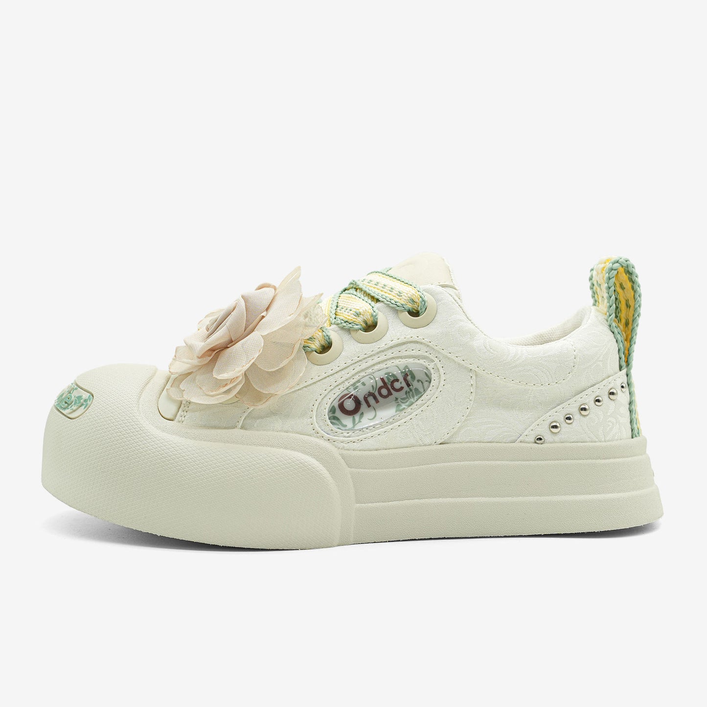 Women's Sole Height Increasing Big Head Board Silk Sneakers