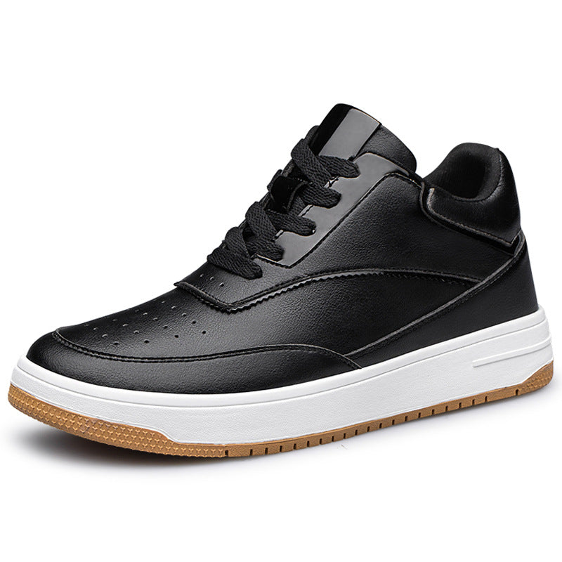 Men's Summer Hight Increasing Invisibly Heightened White Men's Board Shoes