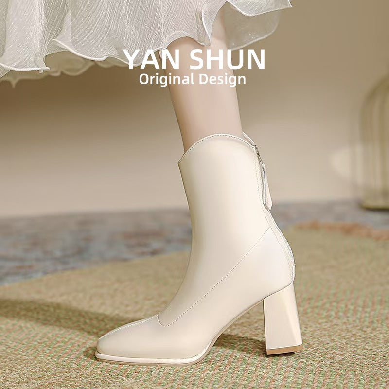 Women's Shun White Chelsea V Cut Fleece-lined Boots