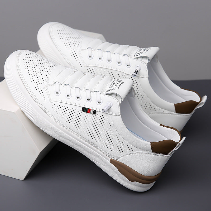 Men's Beautiful Durable Summer Daily White Leather Shoes