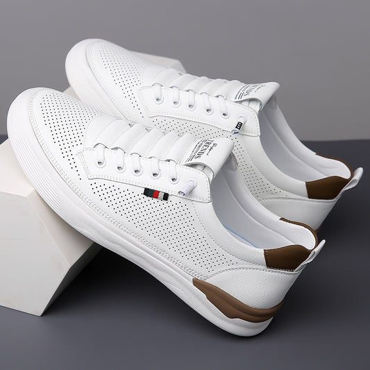Men's Beautiful Durable Summer Daily White Leather Shoes