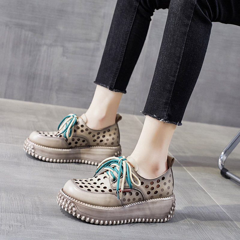 Women's Platform Fashionable Genuine Pumps Comfortable Soft Casual Shoes