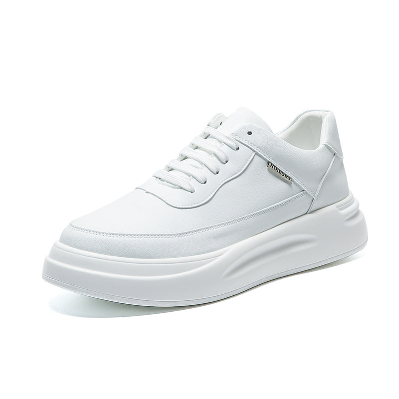 Men's Thick-soled Four-way White Heightened Simple Source Small Single Quick Men's Board Shoes