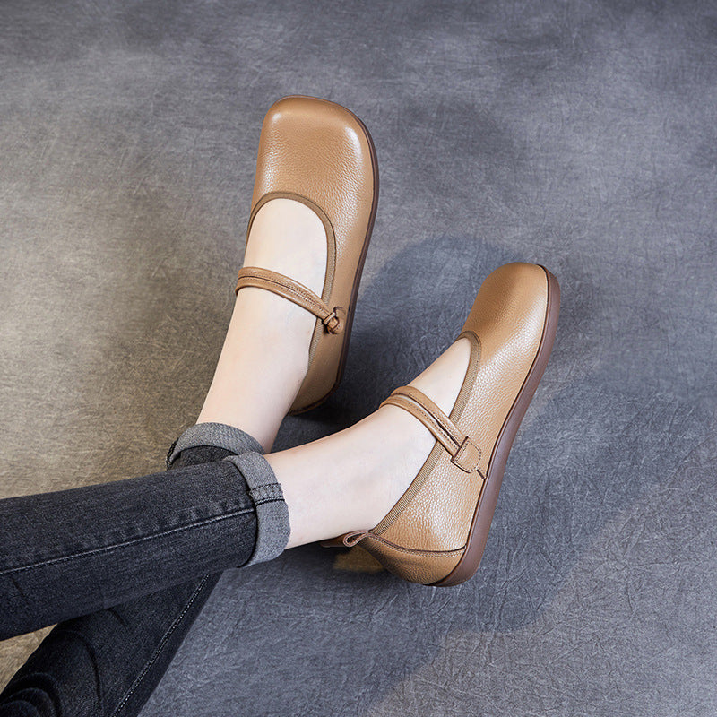 Women's Style Shallow Mouth Soft Bottom Surface Round Toe Pumps Casual Shoes