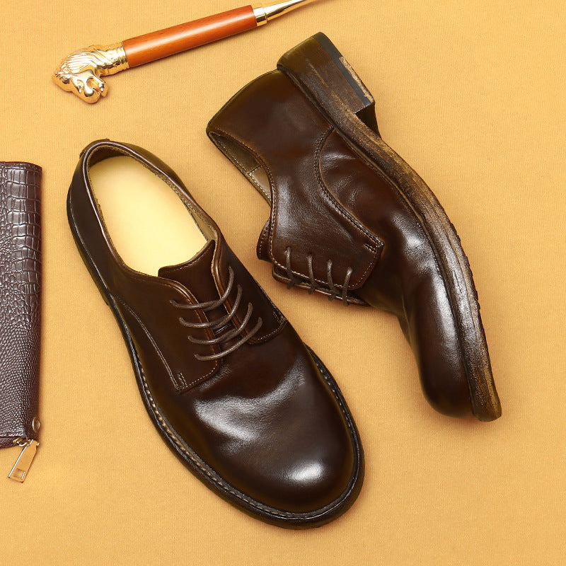 Men's Business Genuine Washed-out Vintage Distressed Sole Leather Shoes