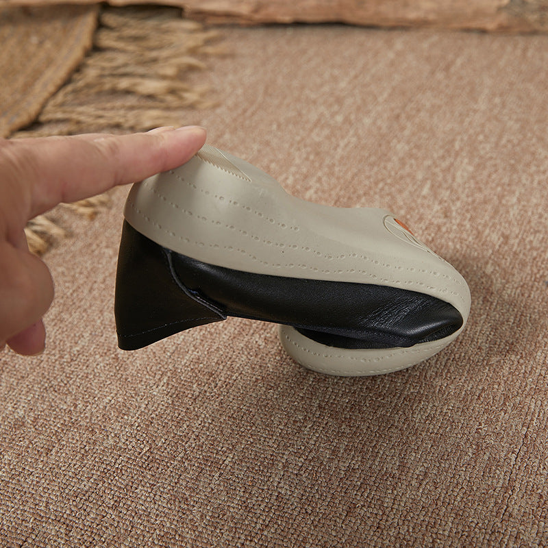 Women's Genuine Shallow Mouth Pumps Wedge Height Casual Shoes