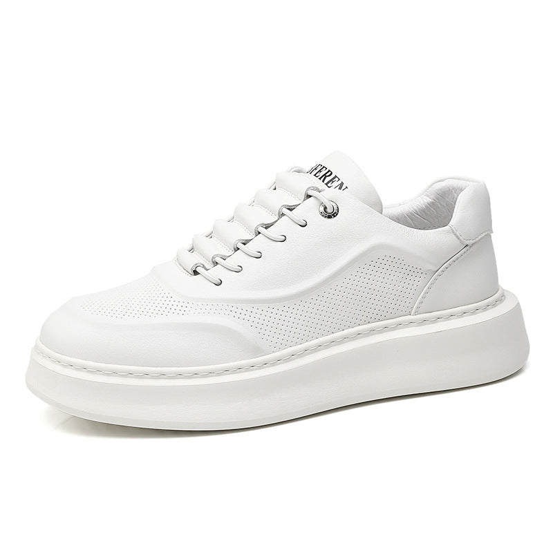 Men's Layer Cowhide Easy Wear Mesh Breathable Low Top Men's Shoes