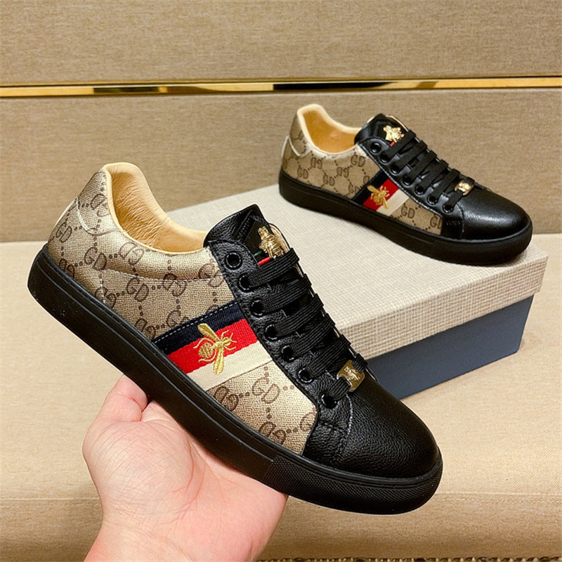 Men's Little Bee White Board High Version Sneakers