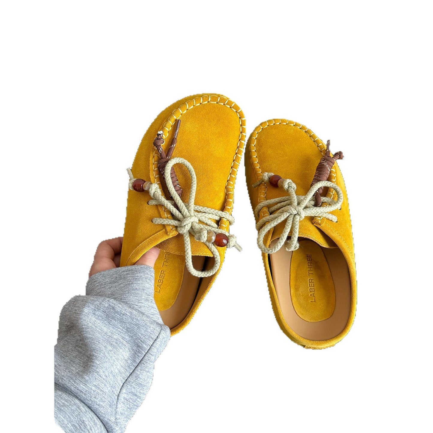 Lanyard Beaded Round Toe Thick Bottom Sandals