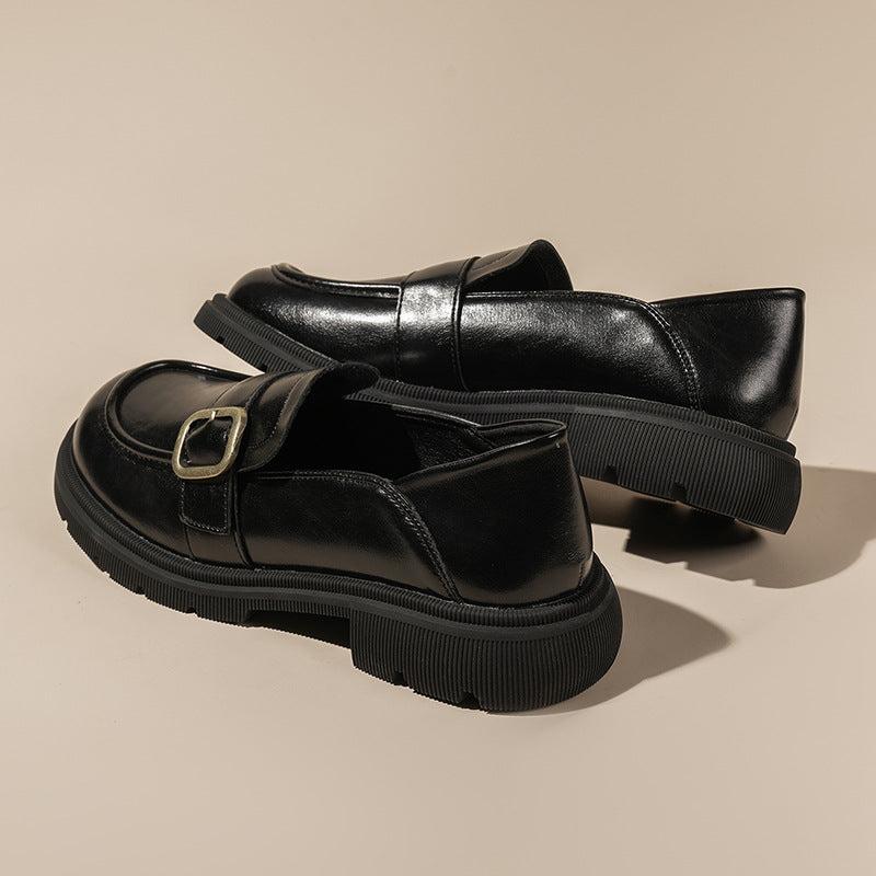 Spring Platform Female Black Versatile Small Loafers