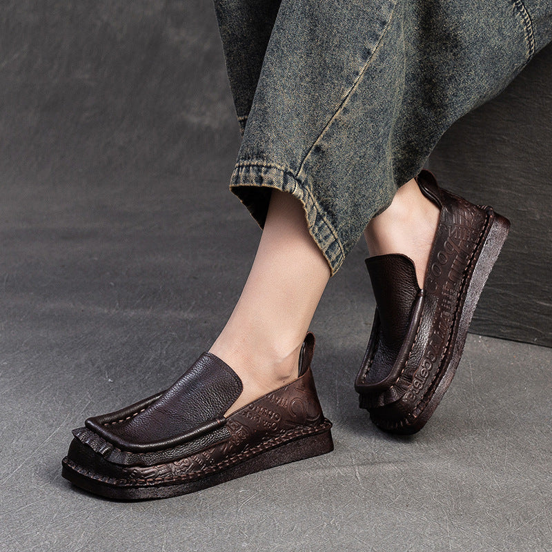 Women's Shu Art Retro Slip-on Square Toe Loafers