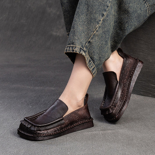 Women's Shu Art Retro Slip-on Square Toe Loafers