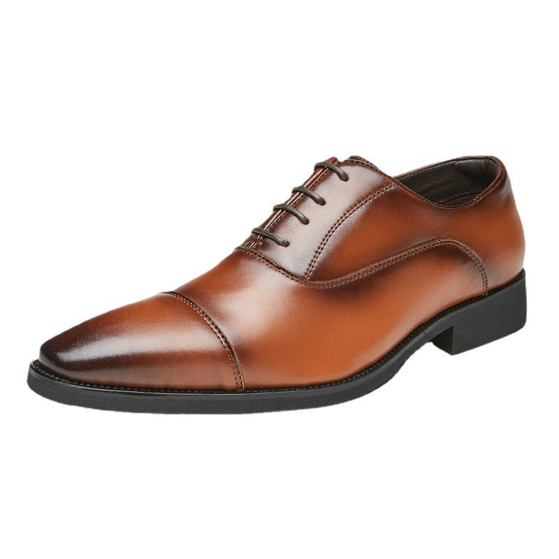 Men's Increasing Insole Formal Wear Soft Bottom Oxford Pointed Leather Shoes
